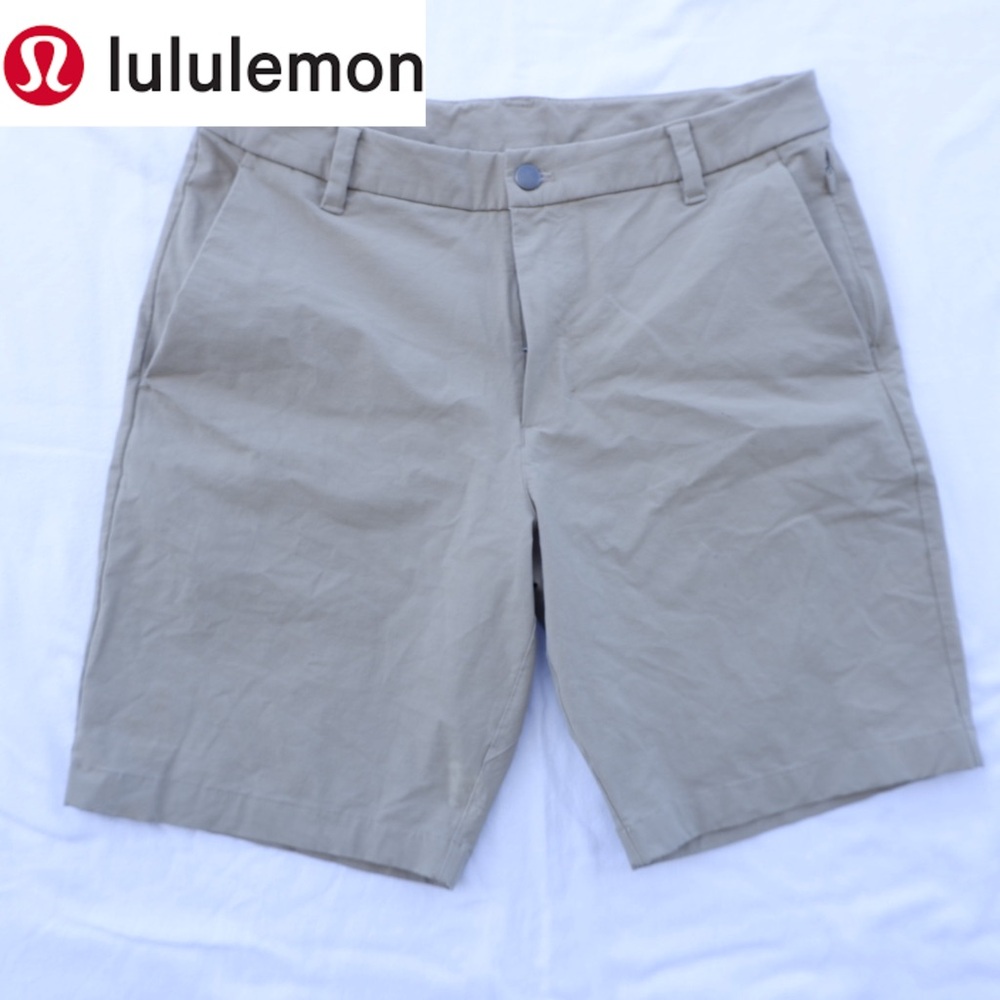Lululemon ABC Classic-Fit Men's Short 9" Size 32 Trench Khaki Warpstreme Pockets